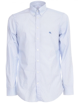 Etro Logo Embroidered Striped Shirt