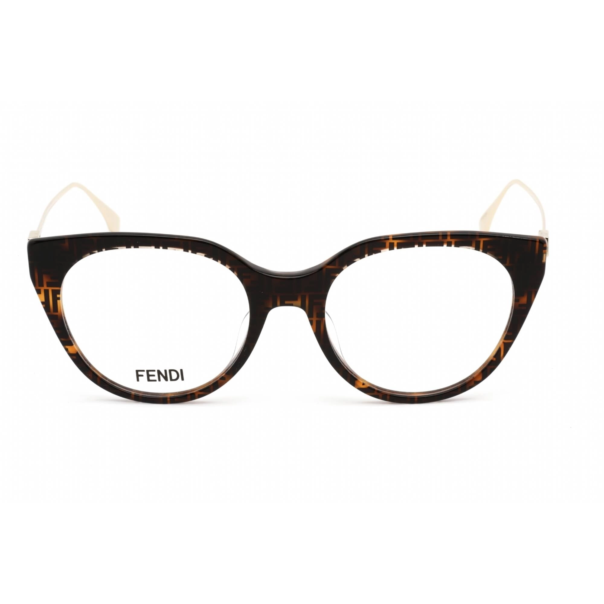 Fendi Men's Eyeglasses - Colored Havana Plastic Cat Eye Full Rim Frame | FE50010I 055