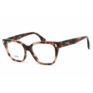 Fendi Men's Eyeglasses - Pink Havana Plastic Square Full Rim Frame | FE50055I 053