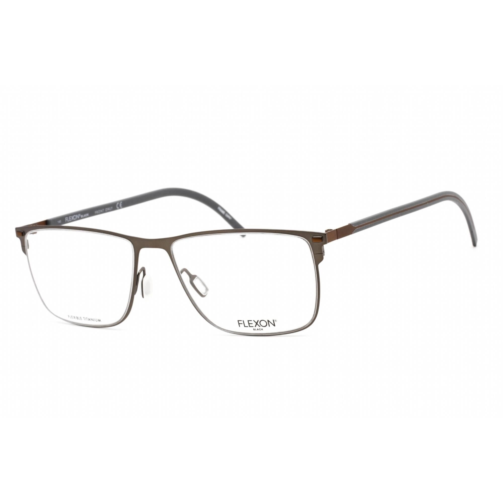 Flexon Men's Eyeglasses - Full Rim Gunmetal Metal Rectangular Frame | FLEXON B2077 033