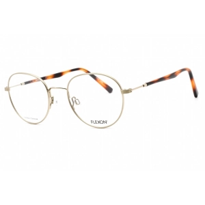 Flexon Men's Eyeglasses - Gold Full Rim Round Frame Clear Lens | FLEXON H6010 710