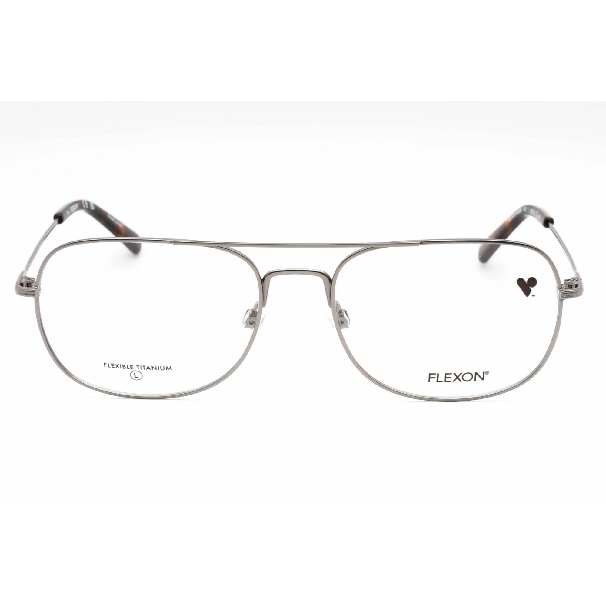 Flexon Men's Eyeglasses - Gunmetal Aviator Metal Full Rim Frame | FLEXON H6066 070
