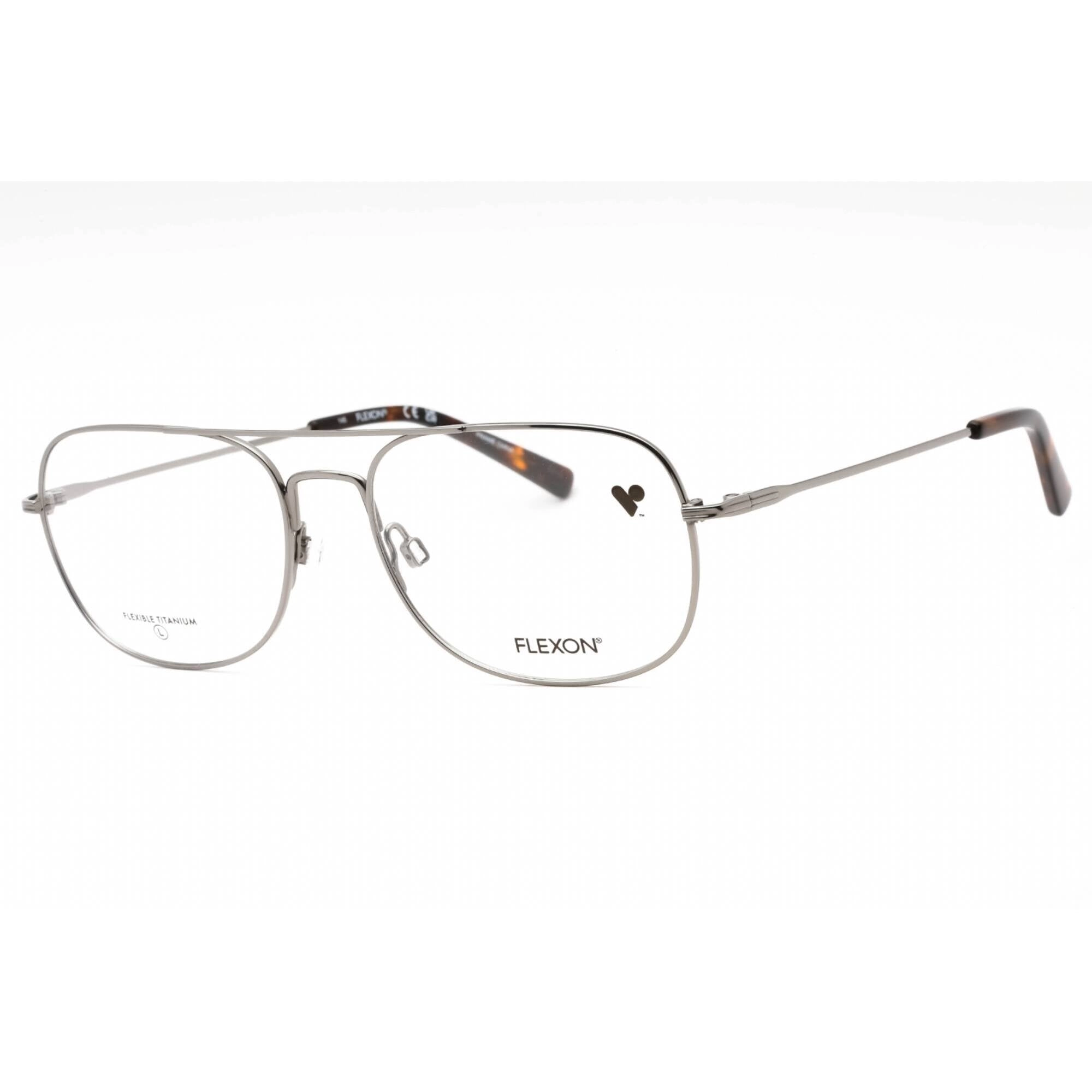Flexon Men's Eyeglasses - Gunmetal Aviator Metal Full Rim Frame | FLEXON H6066 070