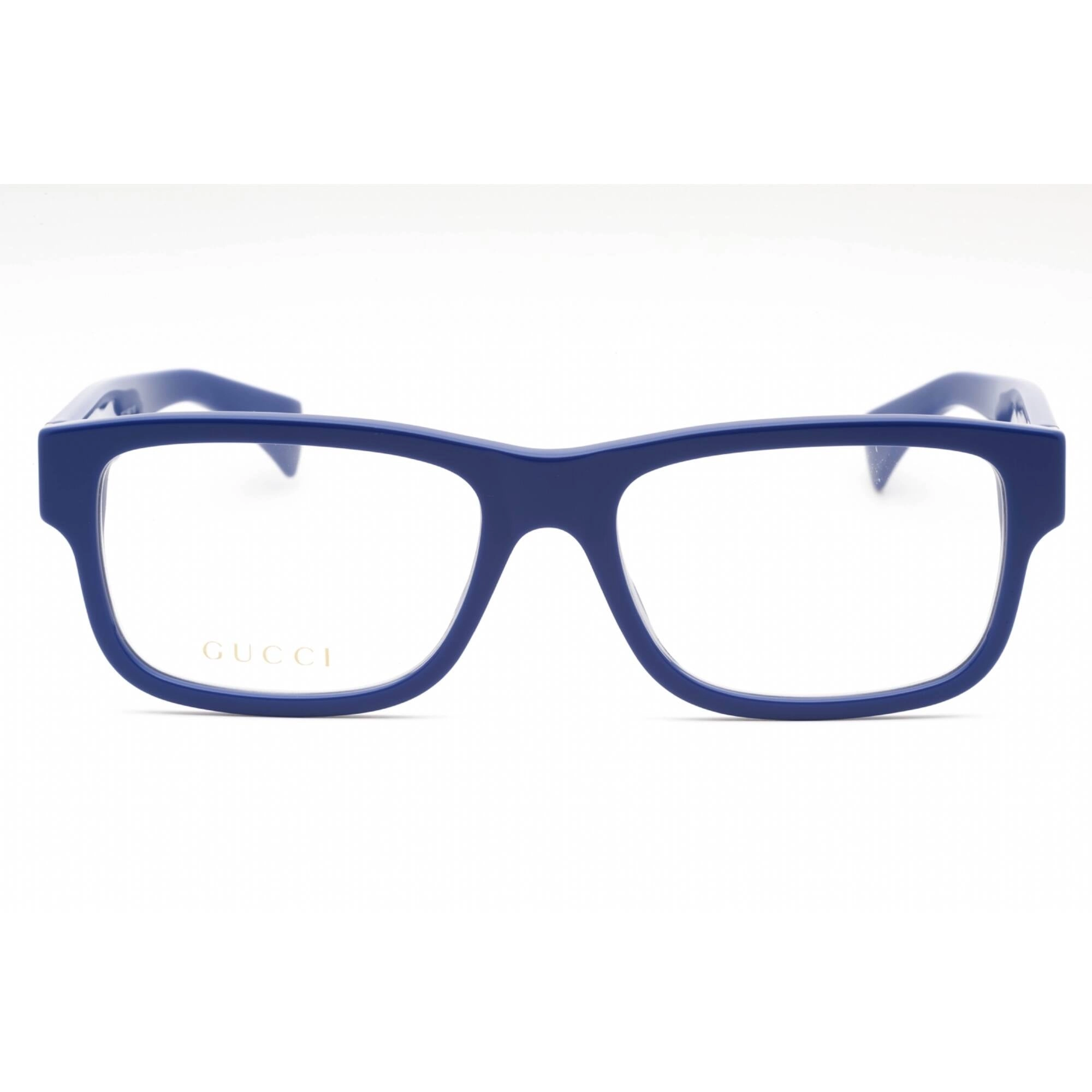 Gucci Men's Eyeglasses - Blue Plastic Rectangular Shape Full Rim Frame | GG1141O 002