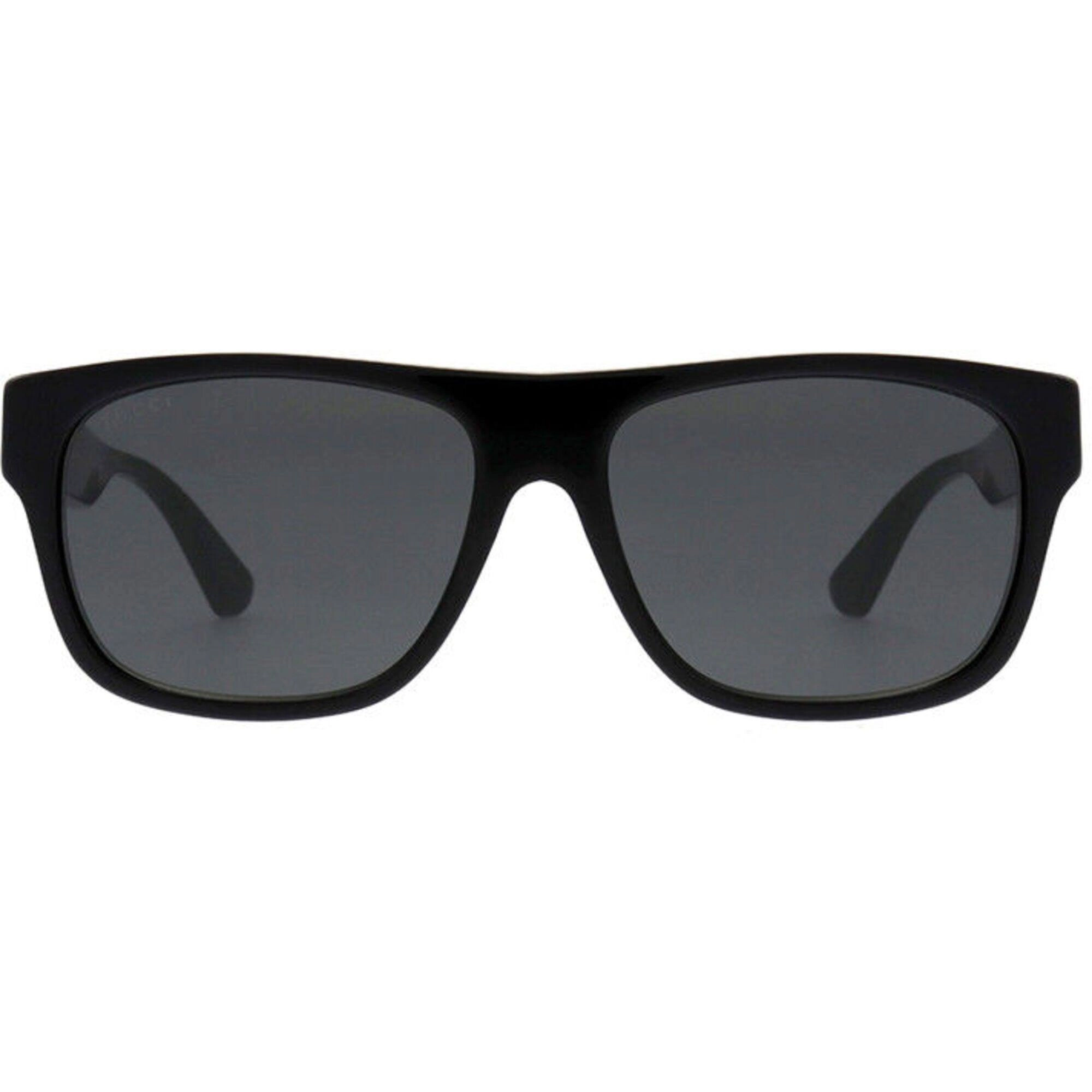 Gucci Men's Sunglasses - Black Plastic Rectangular Shape Frame Grey Lens | GG0341S 001