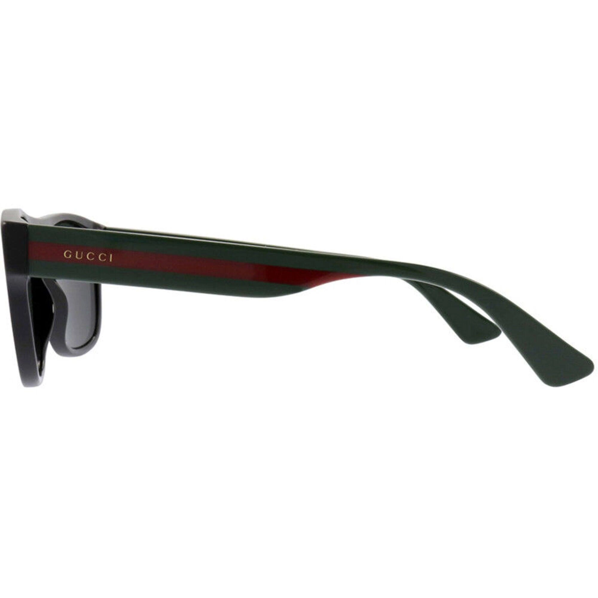 Gucci Men's Sunglasses - Black Plastic Rectangular Shape Frame Grey Lens | GG0341S 001