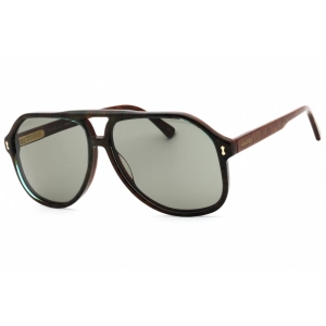 Gucci Men's Sunglasses - Blue Acetate Aviator Full Rim Frame Grey Lens | GG1042S 003