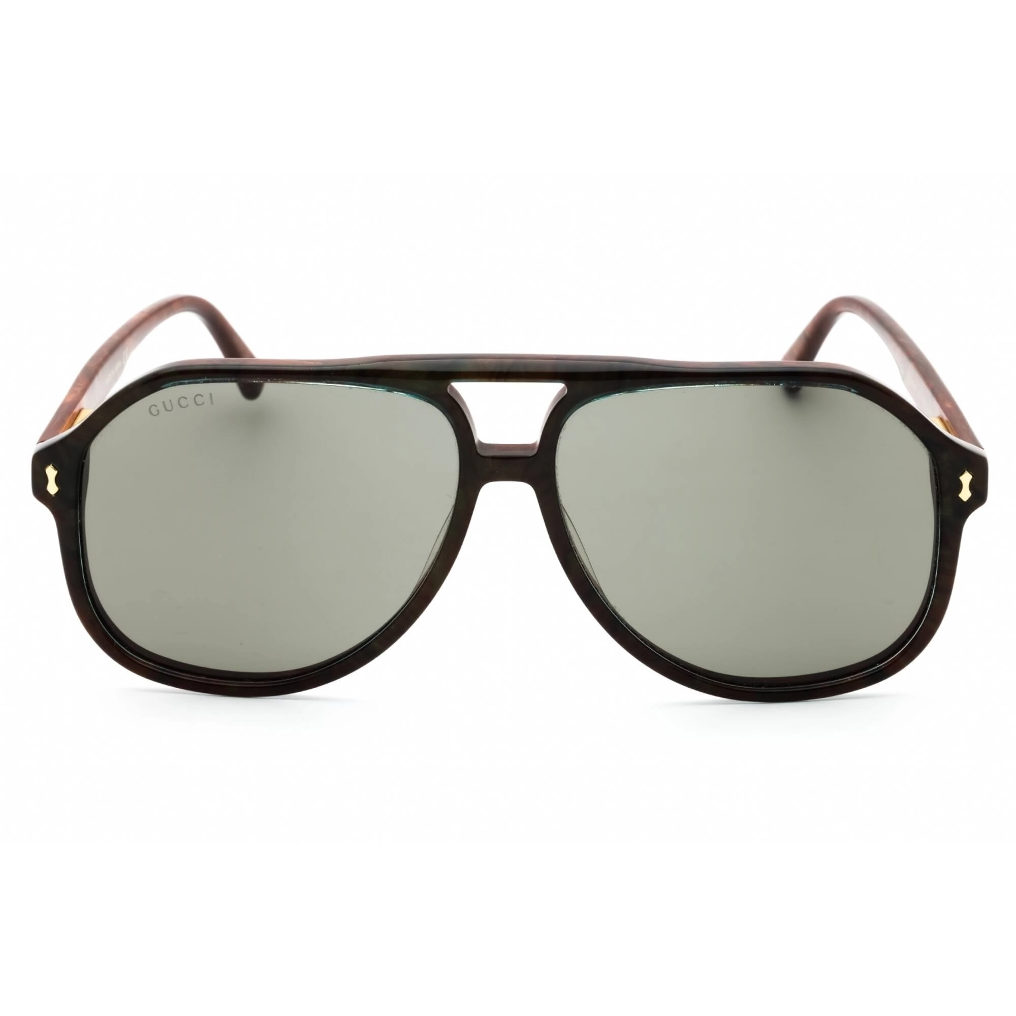 Gucci Men's Sunglasses - Blue Acetate Aviator Full Rim Frame Grey Lens | GG1042S 003
