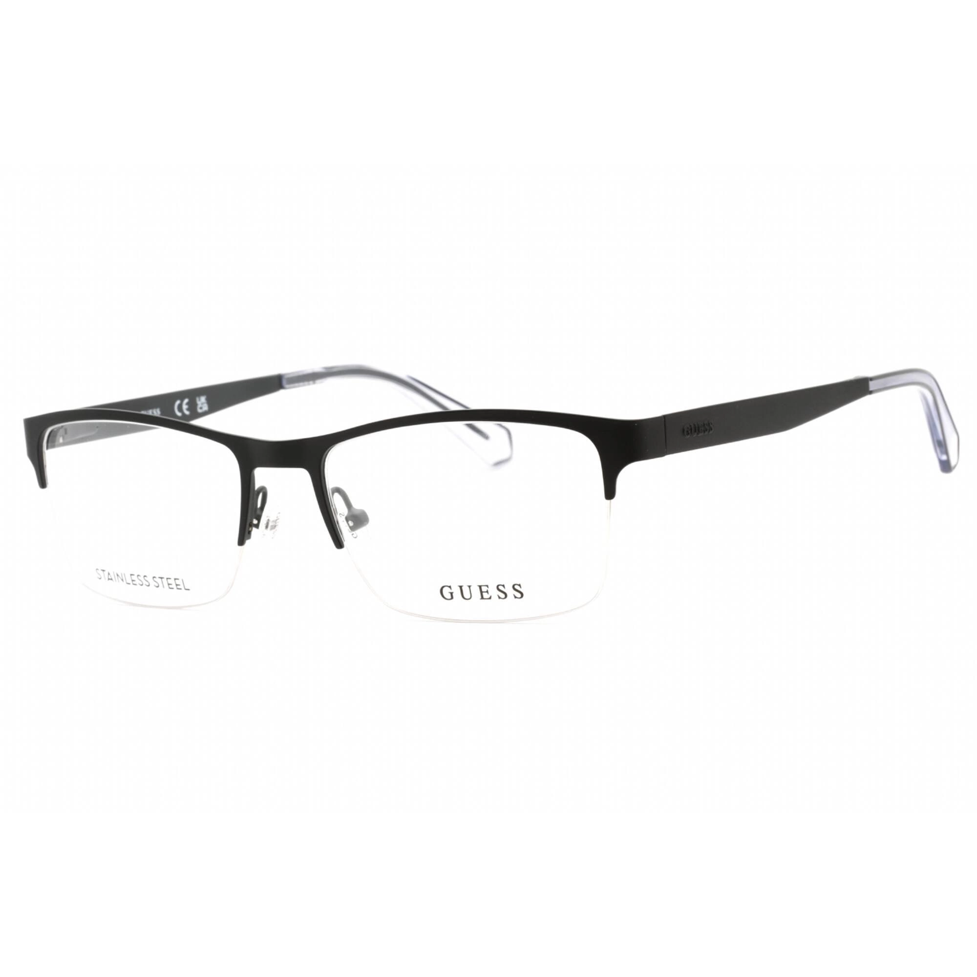 Guess Men's Eyeglasses - Clear Demo Lens Matte Black Rectangular Frame | GU1936 002