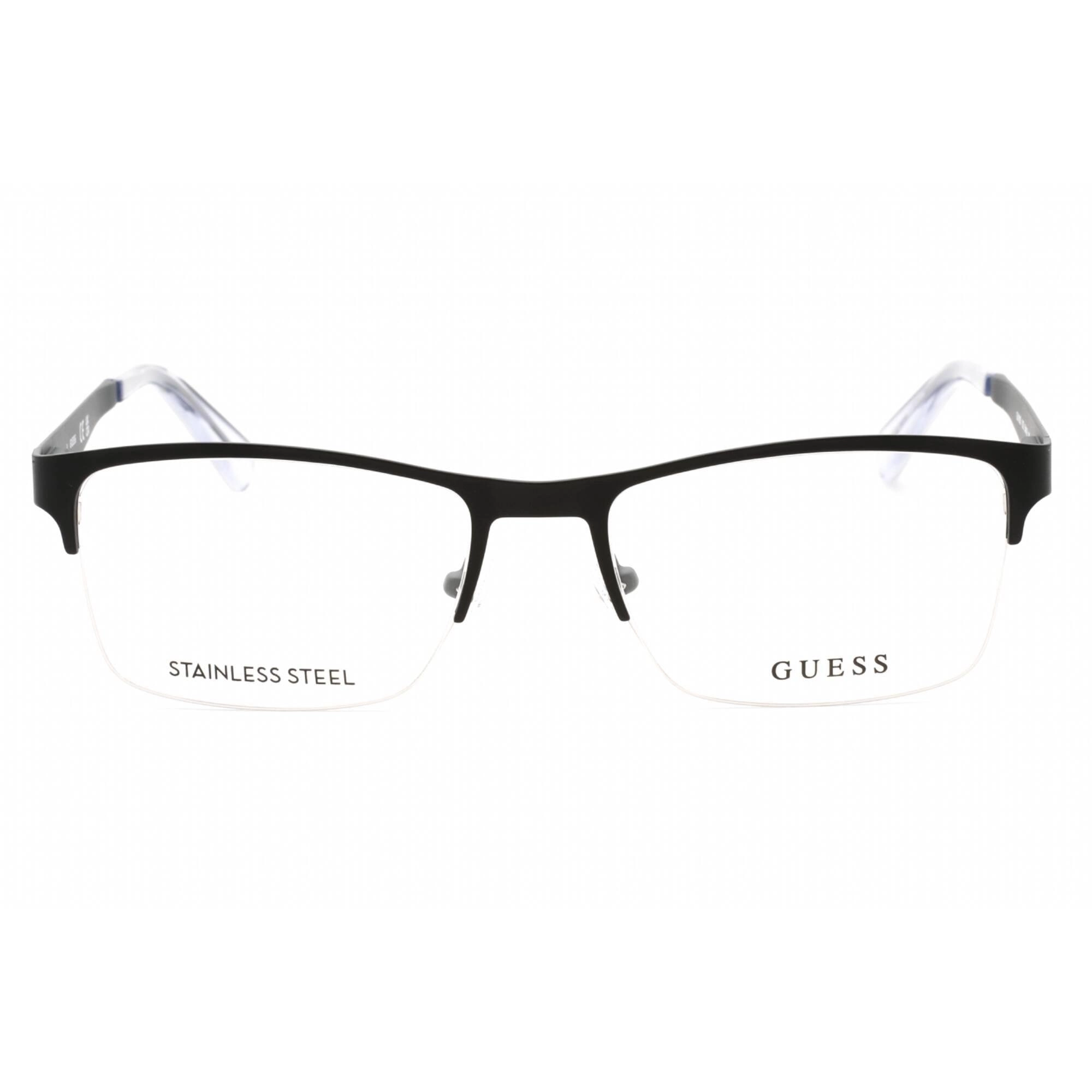 Guess Men's Eyeglasses - Clear Demo Lens Matte Black Rectangular Frame | GU1936 002