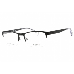 Guess Men's Eyeglasses - Clear Demo Lens Matte Black Rectangular Frame | GU1936 002