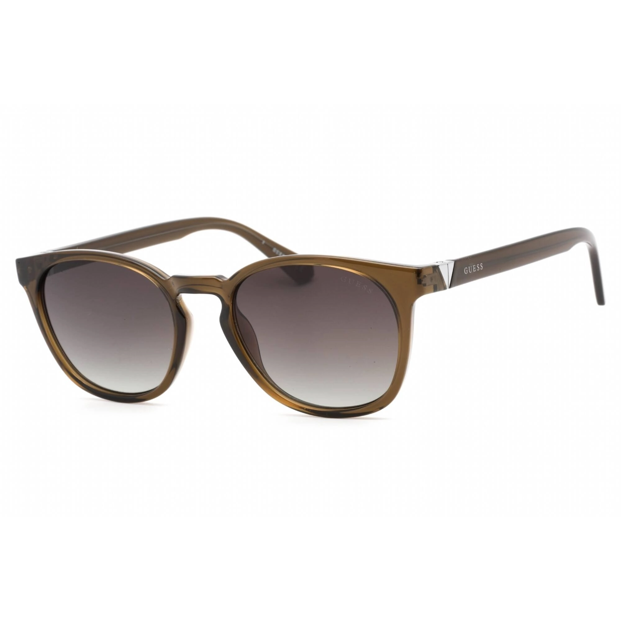Guess Men's Sunglasses - Full Rim Shiny Dark Green Plastic Round Frame | GU00045 96P