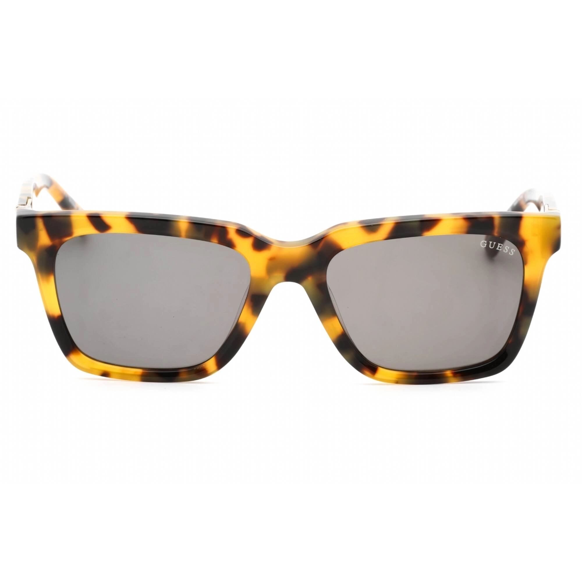 Guess Men's Sunglasses - Green Lens Blonde Havana Square Plastic Frame | GU00064 53N