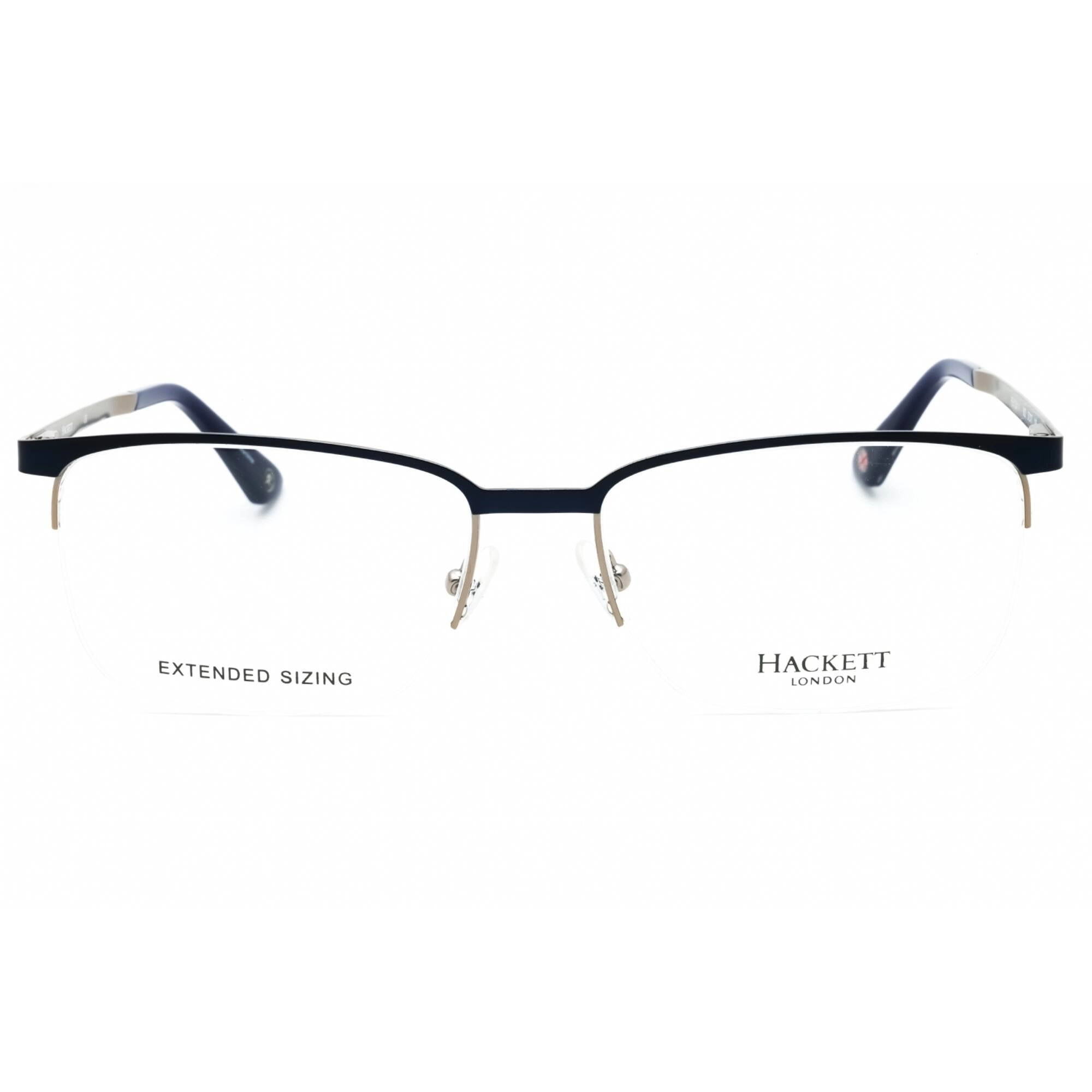 Hackett Men's Eyeglasses - Navy Metal Half Rim Rectangular Shape Frame| HEK1241-1 682