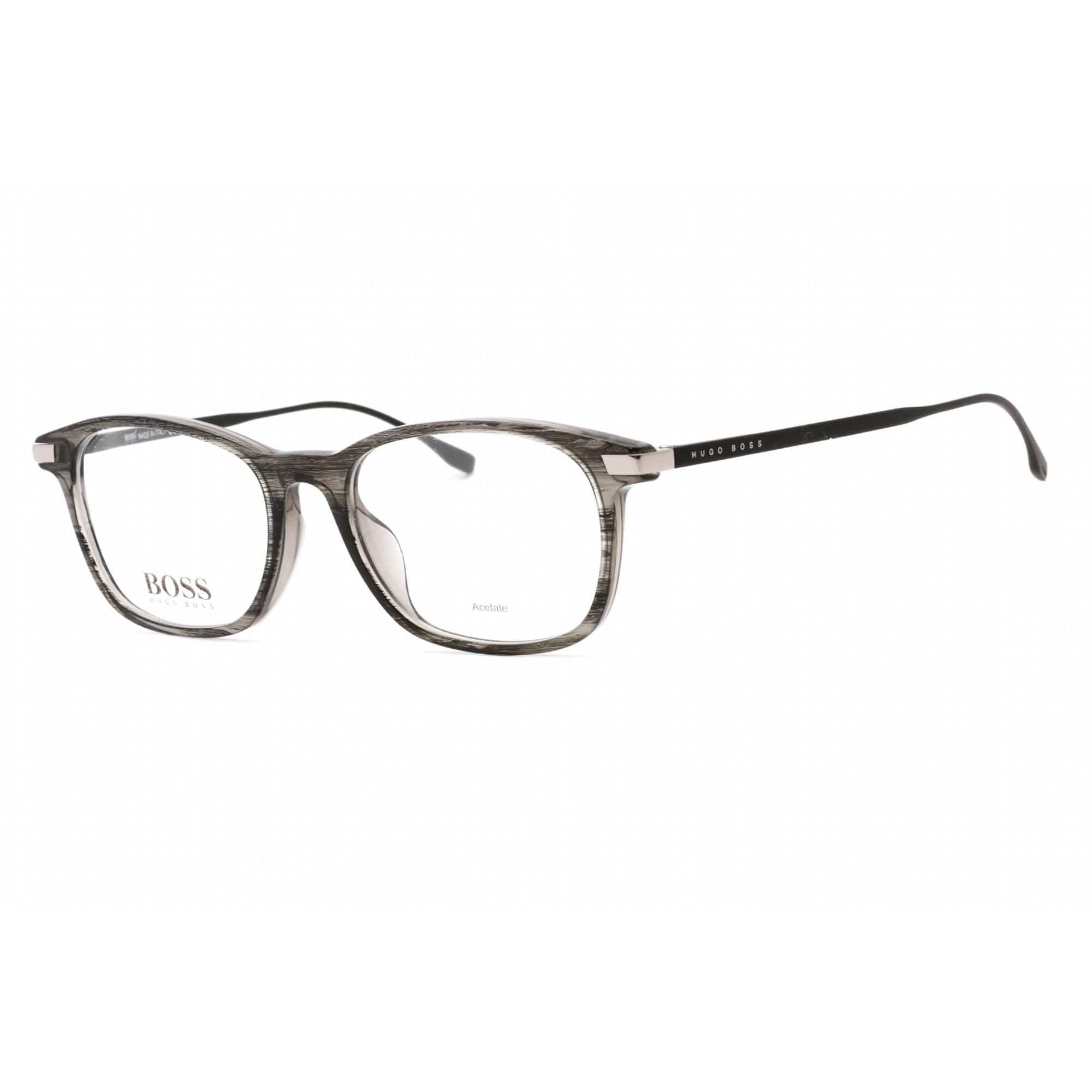 Hugo Boss Men's Eyeglasses - Full Rim Striped Grey Rectangular Frame | 0989 0PZH 00
