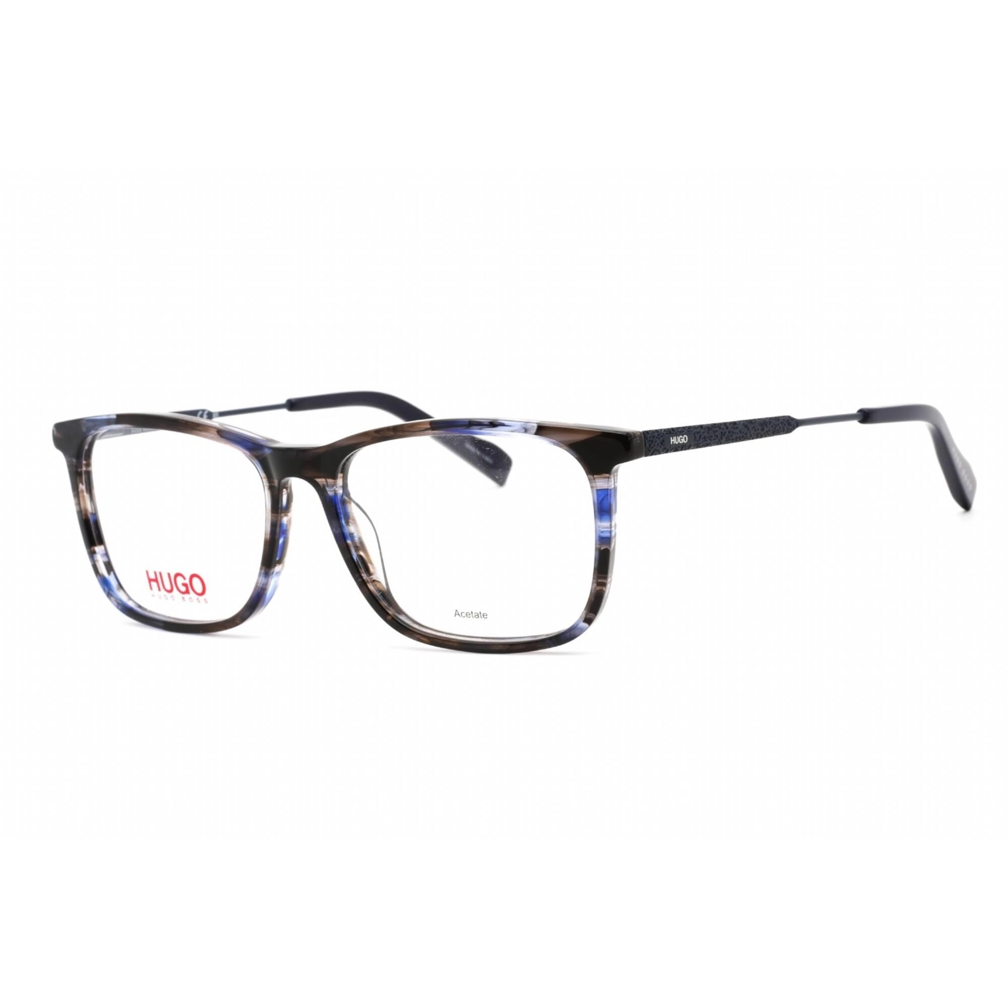 HUGO Men's Eyeglasses - Full Rim Striped Blue Rectangular Frame | HG 0307 AVS 00
