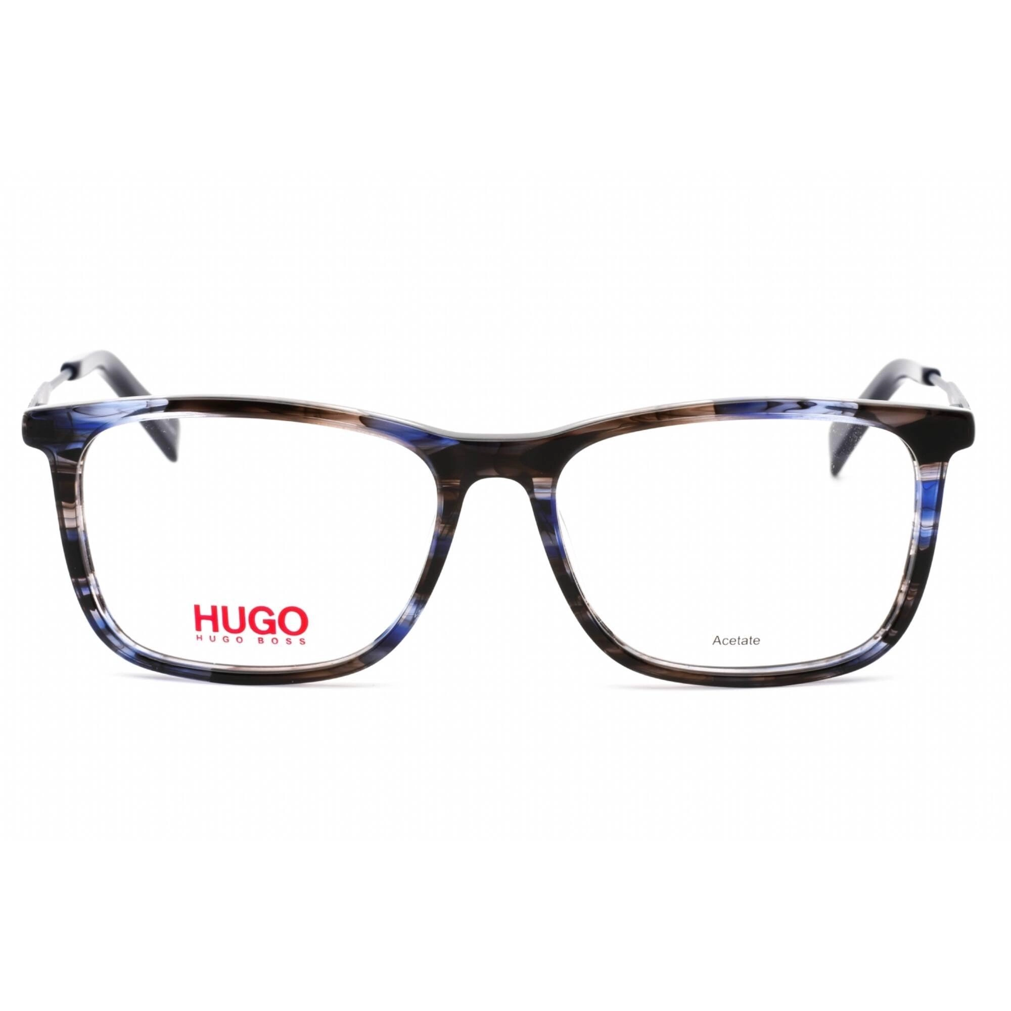 HUGO Men's Eyeglasses - Full Rim Striped Blue Rectangular Frame | HG 0307 AVS 00