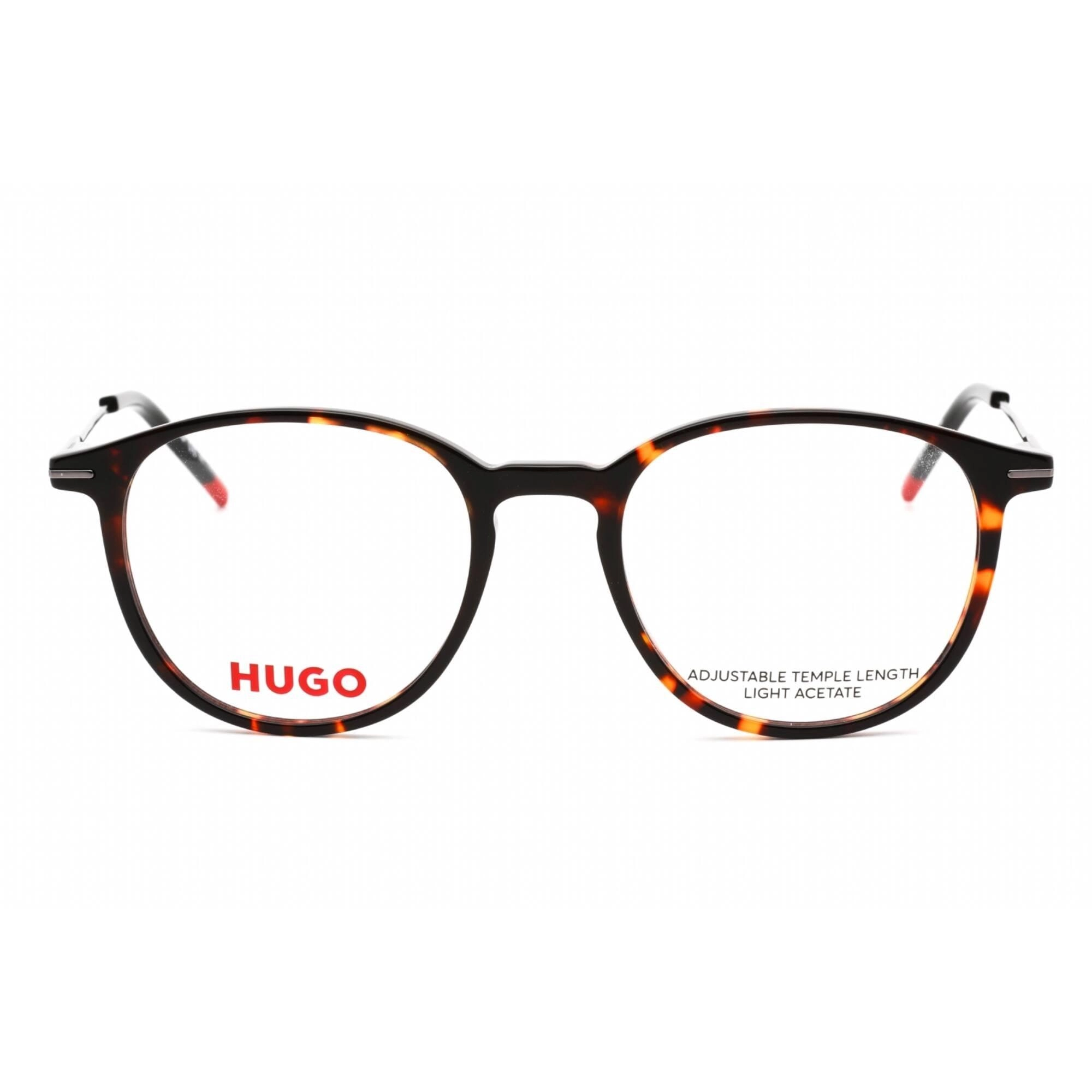 Hugo Men's Eyeglasses - Havana Round Metal Frame Clear Demo Lens | HG 1206 0086 00