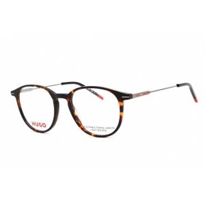 Hugo Men's Eyeglasses - Havana Round Metal Frame Clear Demo Lens | HG 1206 0086 00