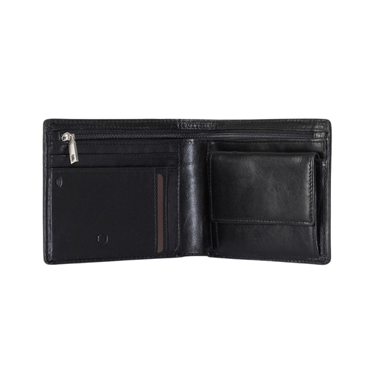 Jekyll & Hide Medium Bifold Wallet With Coin - Black