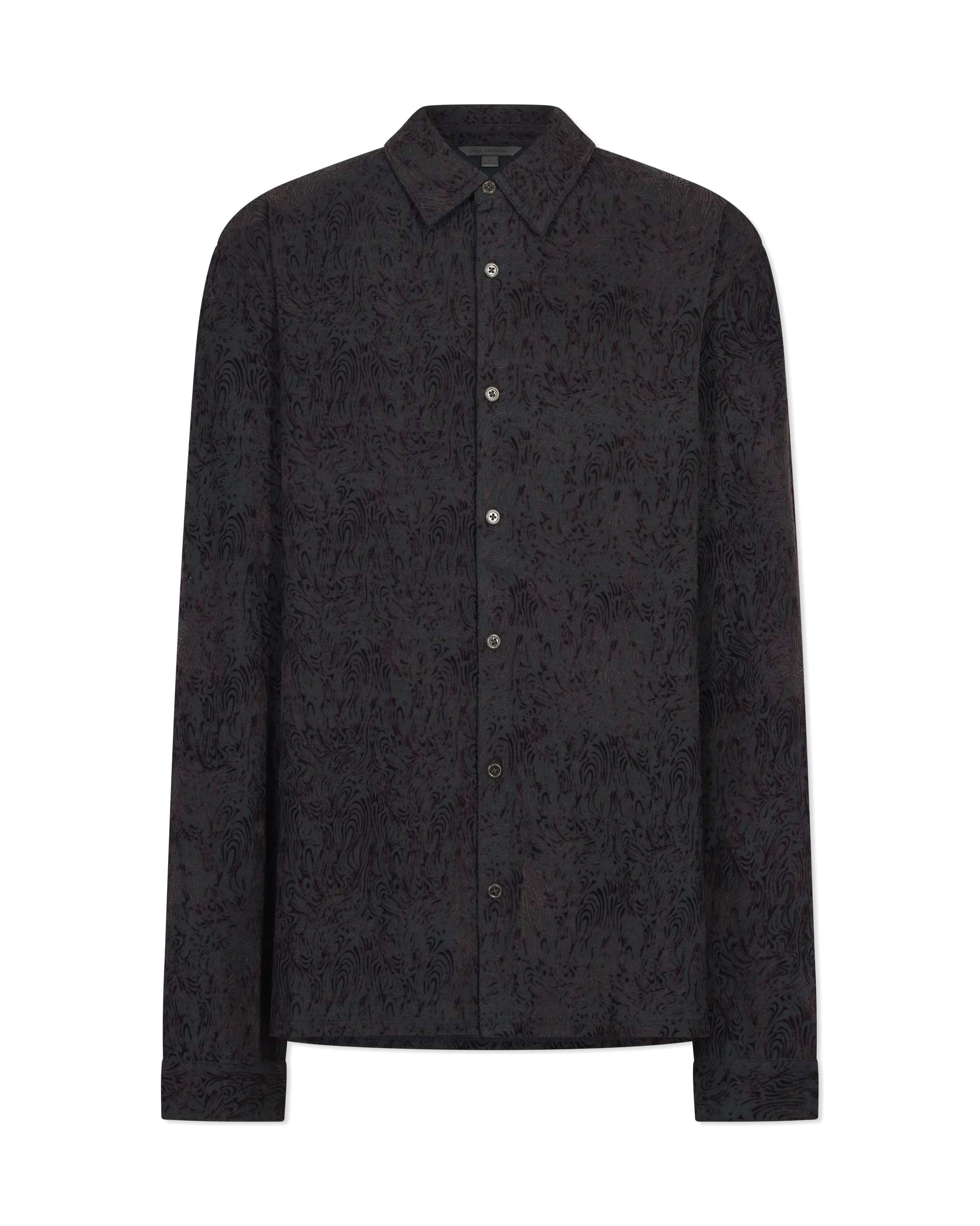 Long Sleeve Flocked Shirt