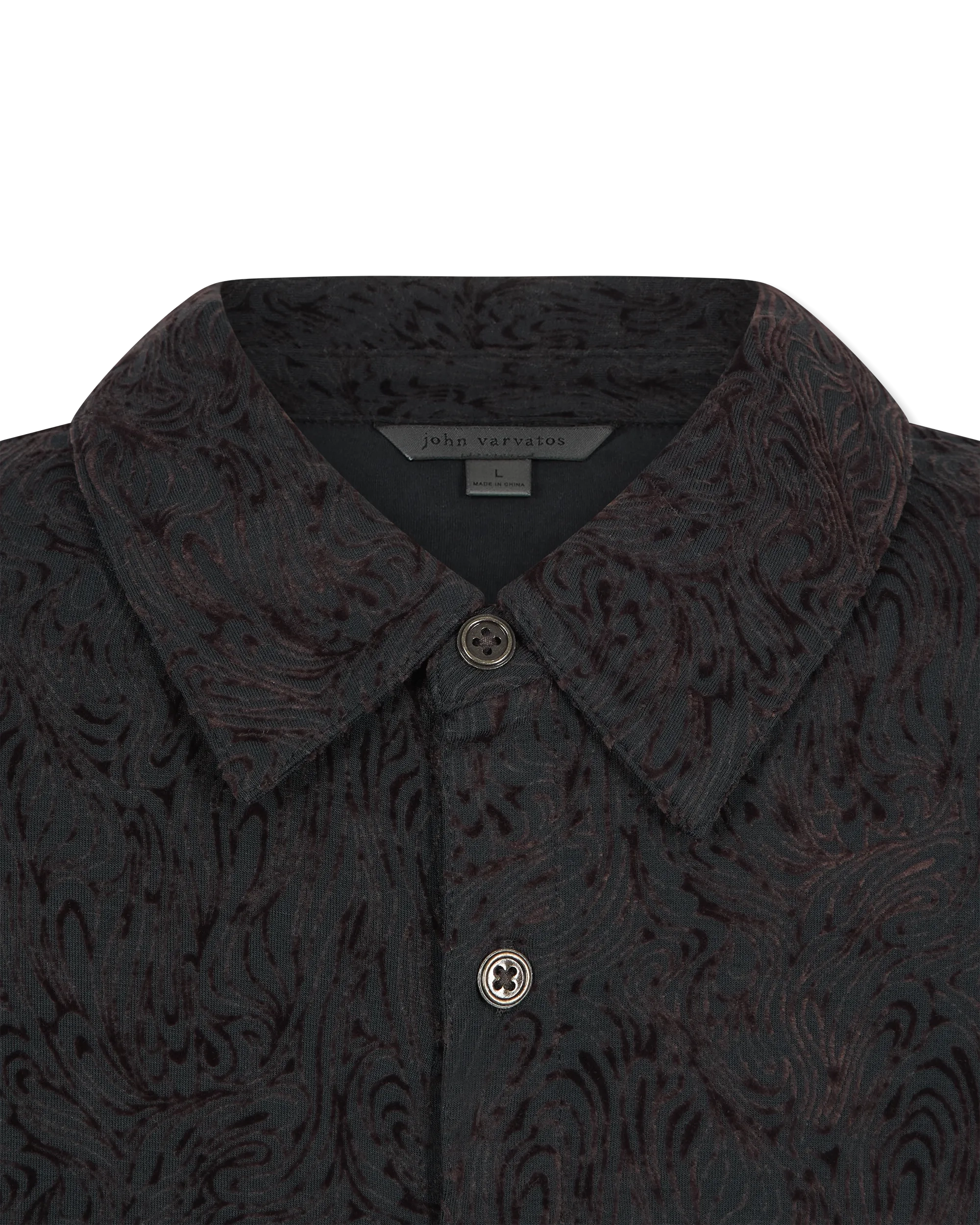Long Sleeve Flocked Shirt