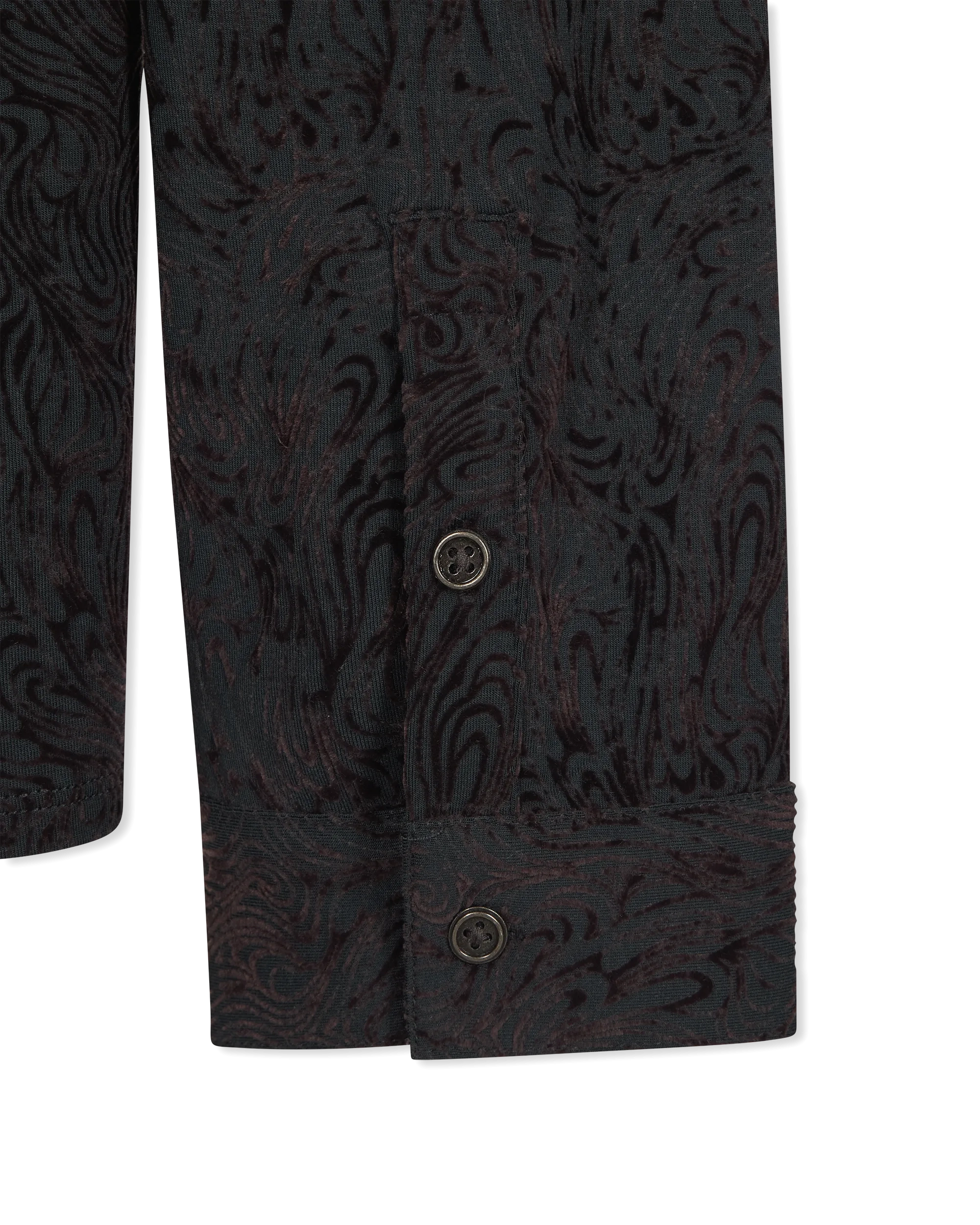 Long Sleeve Flocked Shirt