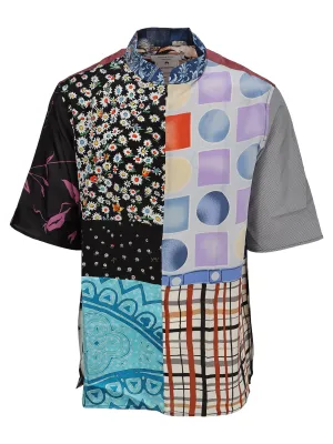 Marine Serre Patchwork Short-Sleeve Shirt
