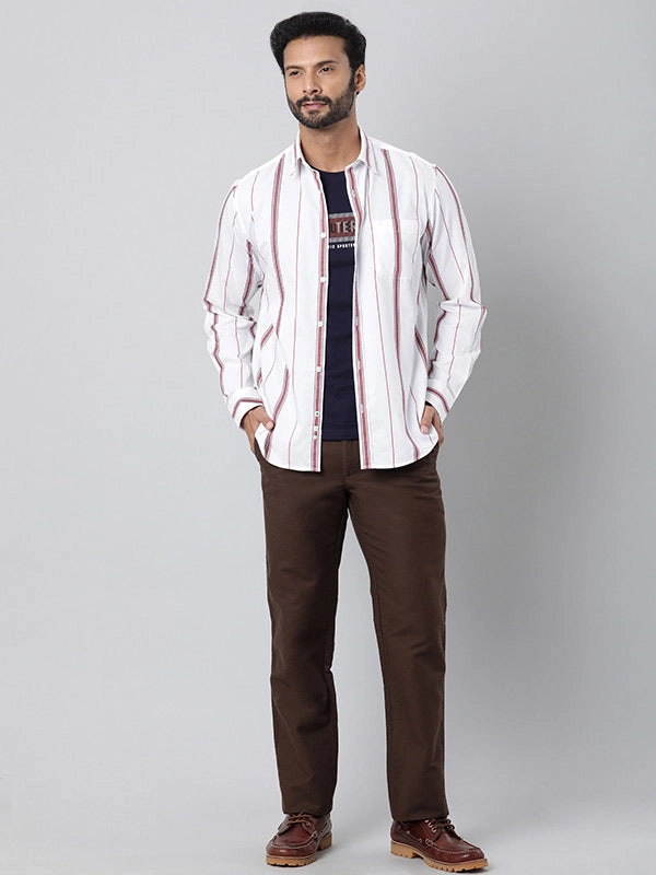 Men Striped Full Sleeve Cotton Shirt