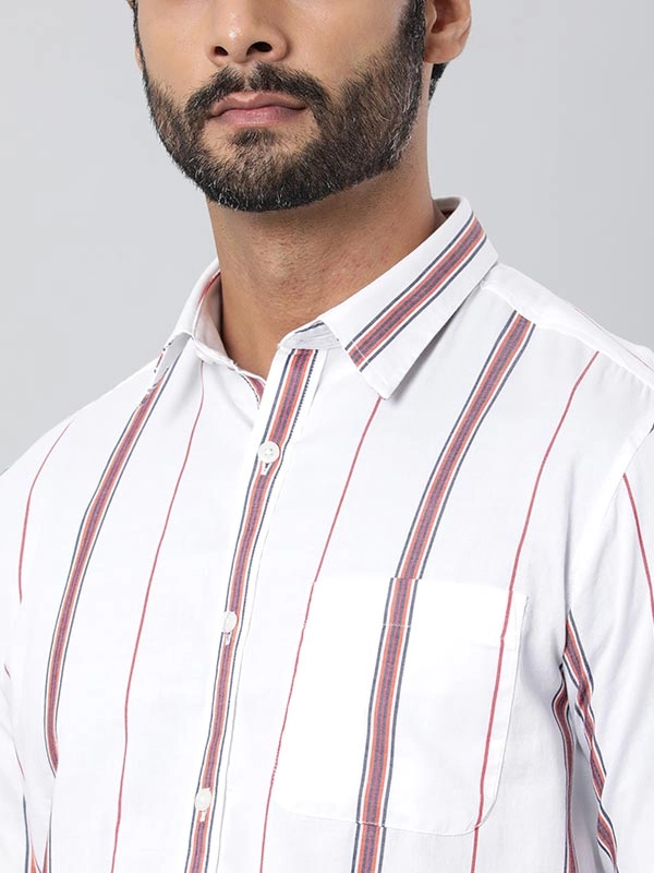Men Striped Full Sleeve Cotton Shirt