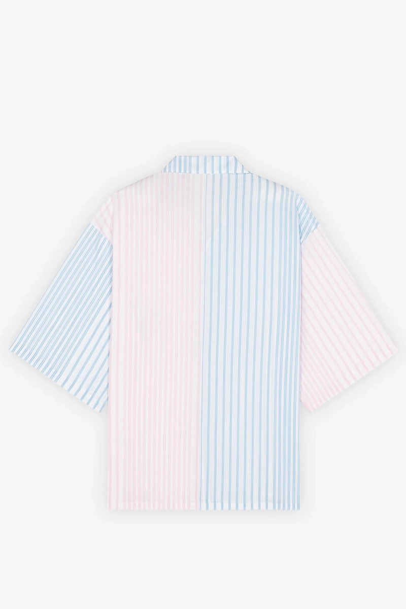 Men's Hawaiian Shirt Color Block Stripes