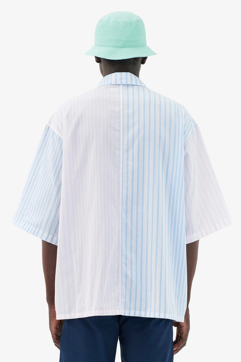 Men's Hawaiian Shirt Color Block Stripes