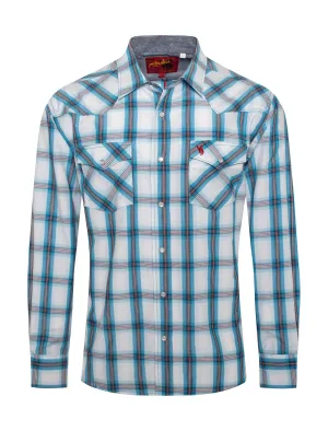 Men's western long sleeve Plaid shirts with snap buttons PS400L-410