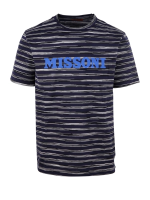 Missoni Striped Logo Printed Crewneck T-Shirt