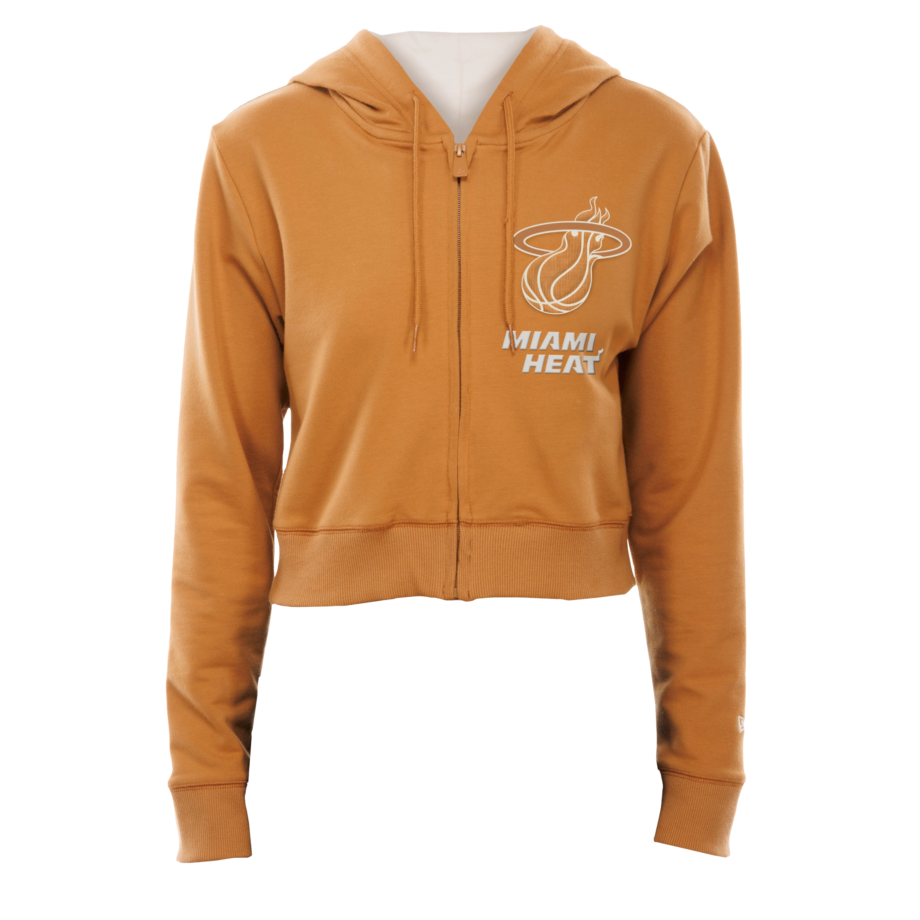 New Era Miami HEAT Tan Full Zip Crop Women's Hoodie
