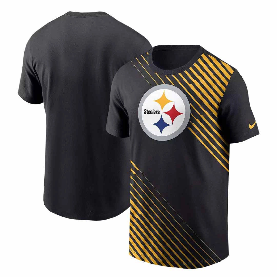 NFL - Men's Pittsburgh Steelers Striped Logo Short Sleeve T-Shirt (NKGW 00A 7L 079)