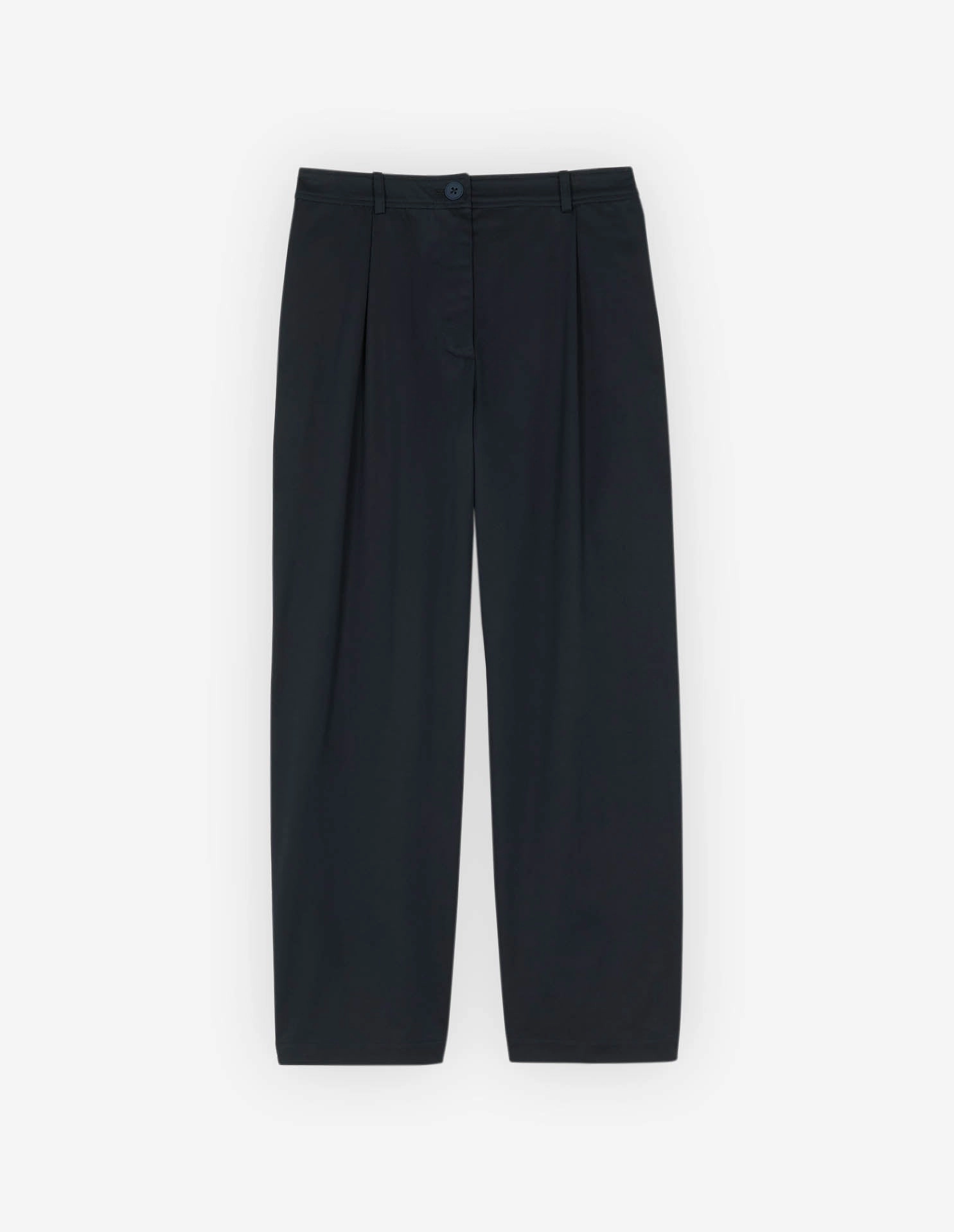 One Pleat Cropped Pants Dark Navy