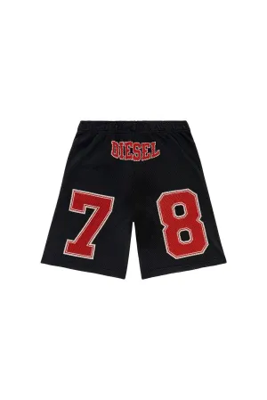 P-Tain-Short Mesh-trimmed shorts with collegiate logo
