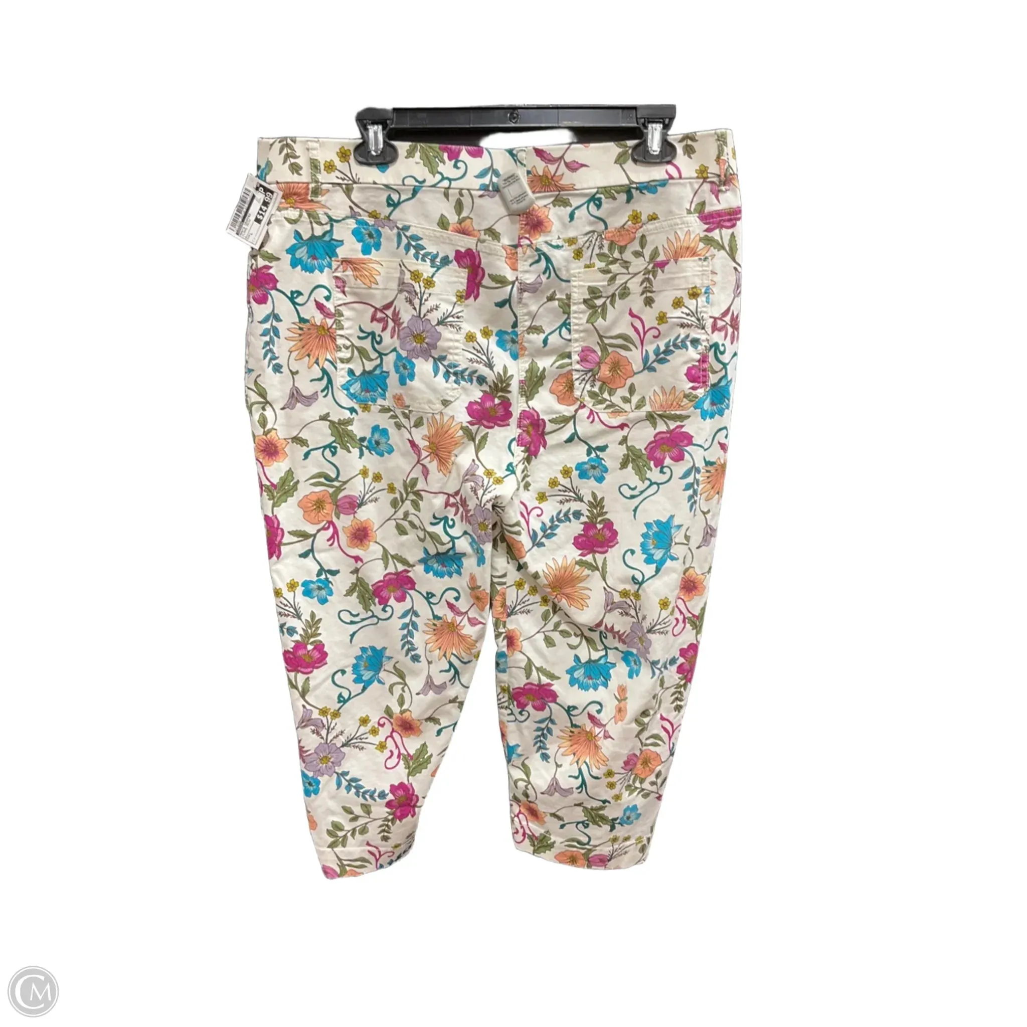 Pants Cropped By Chicos In Floral Print, Size: L