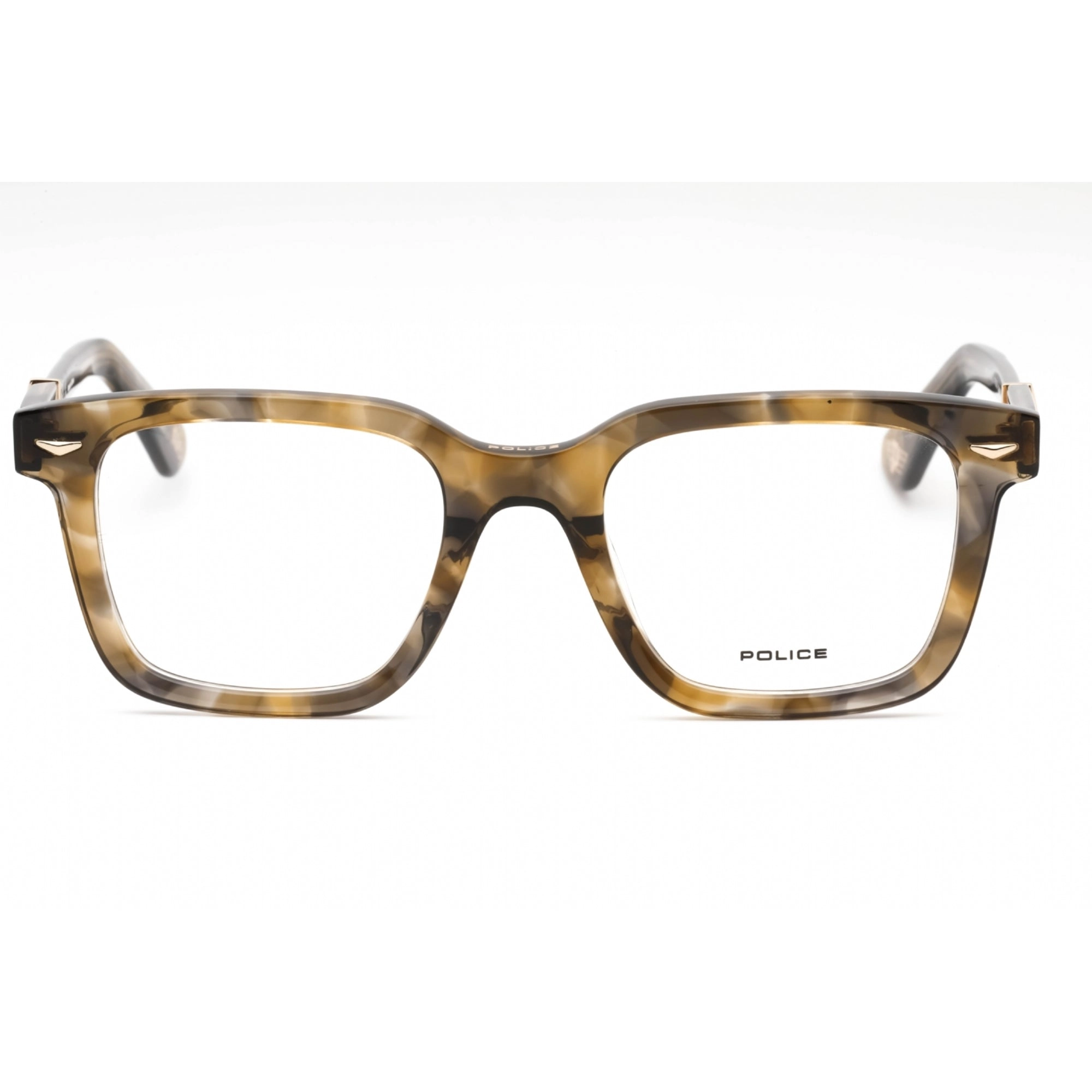 Police Men's Eyeglasses - Tortoise Plastic Square Shape Full Rim Frame | VPLG80 0KHA