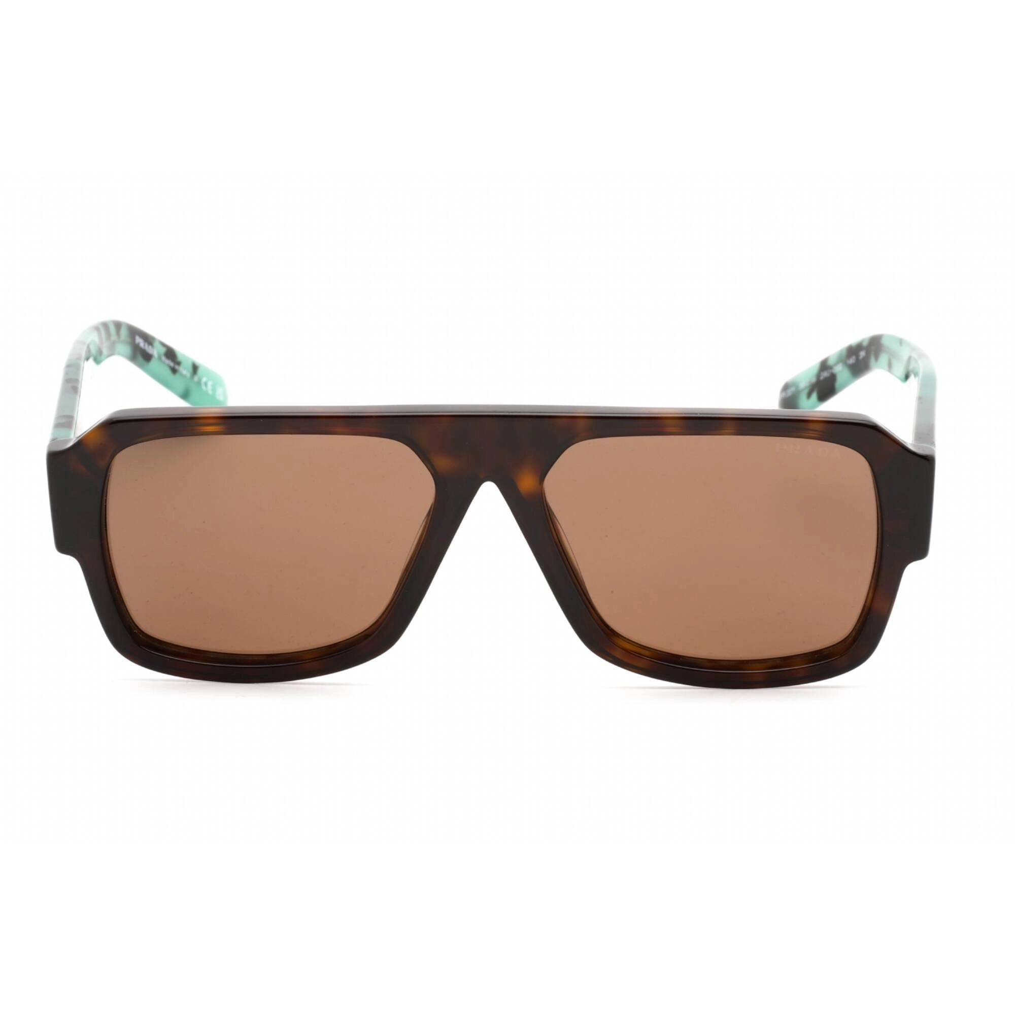 Prada Men's Sunglasses - Full Rim Havana Plastic Pilot Shape Frame | 0PR 22YS 2AU06B