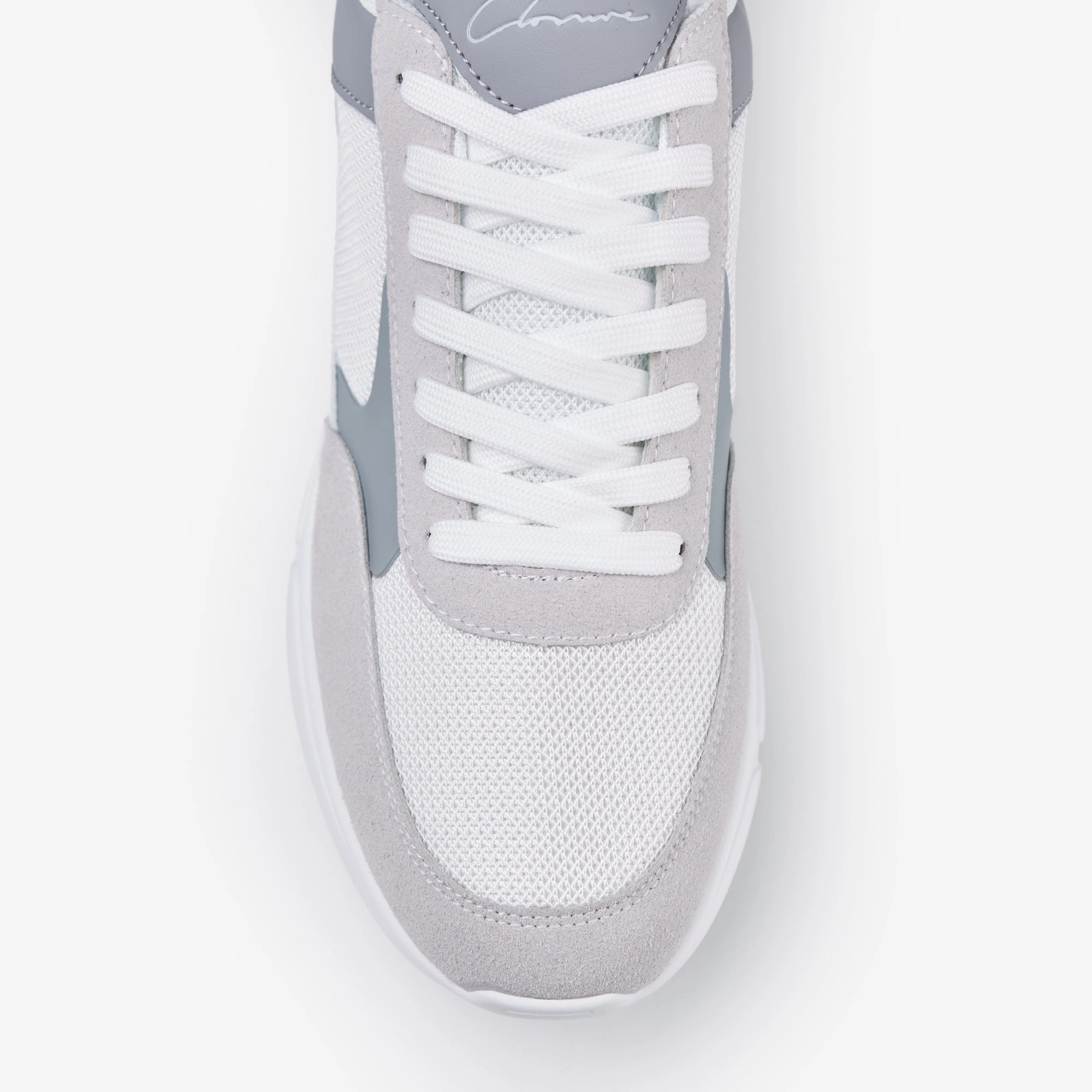 Premium Mesh Runner | White Grey