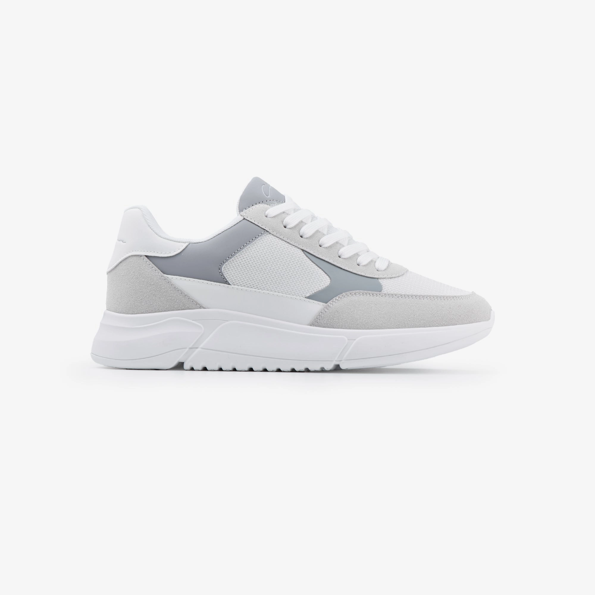 Premium Mesh Runner | White Grey