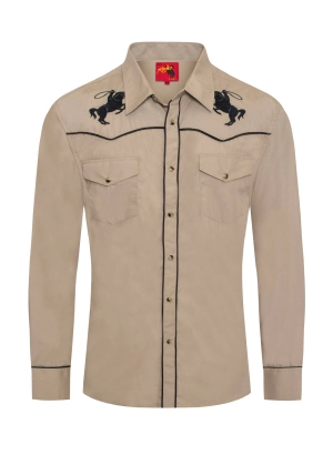 Rodeo Clothing Men's Horse Embroidery Western Shirt-PS560L-506