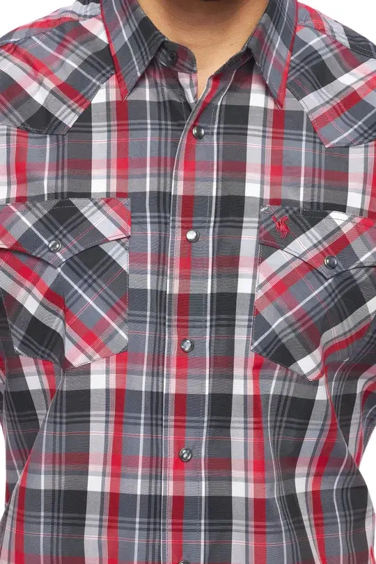 RODEO CLOTHING MEN'S PLAID SHORT SLEEVE SNAP PS400S-402