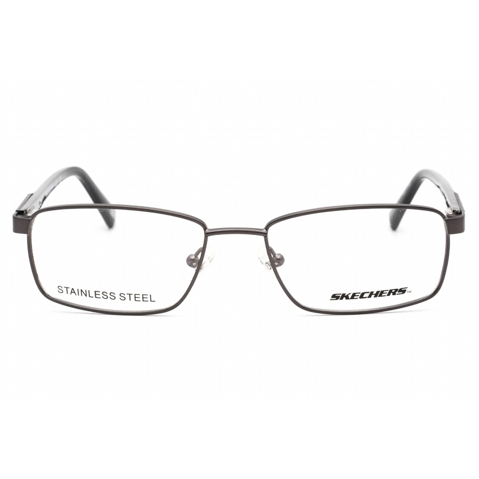 Skechers Men's Eyeglasses - Matte Gunmetal Metal Rectangular Frame | SE3232 009