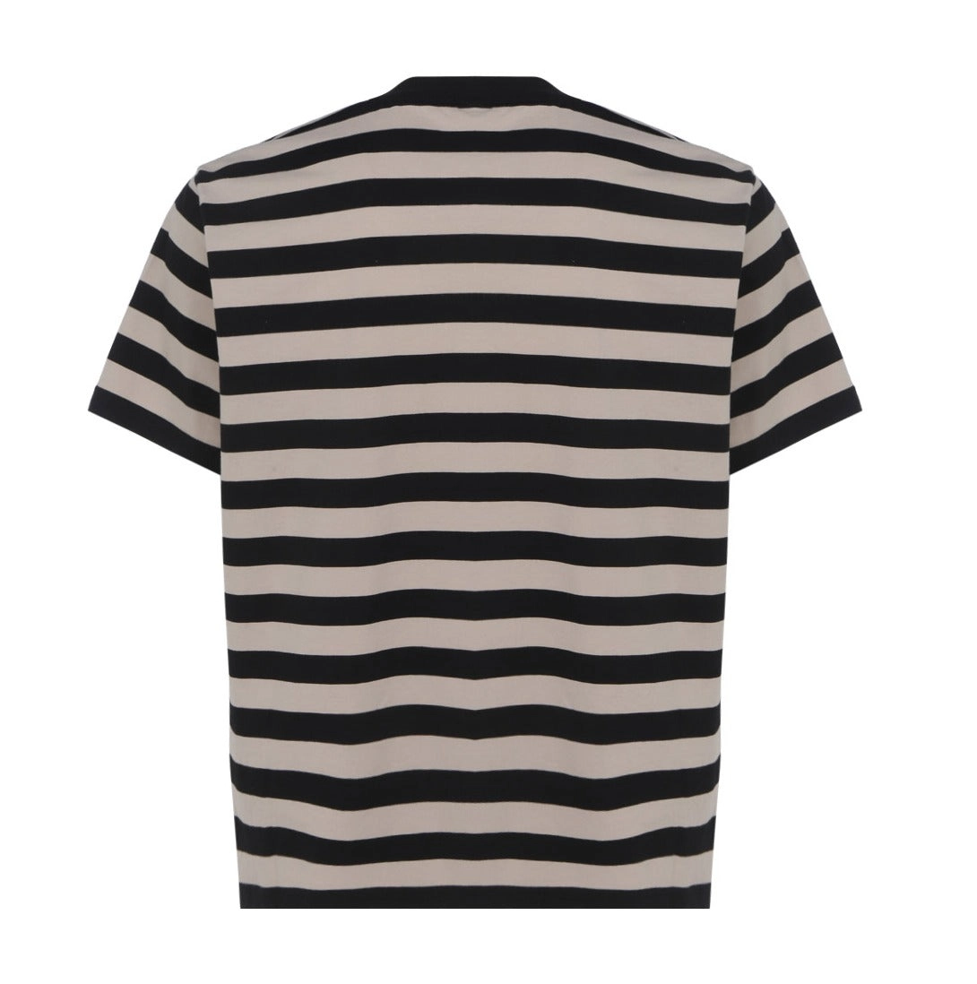 Sunnei Striped Logo Printed Crewneck T-Shirt