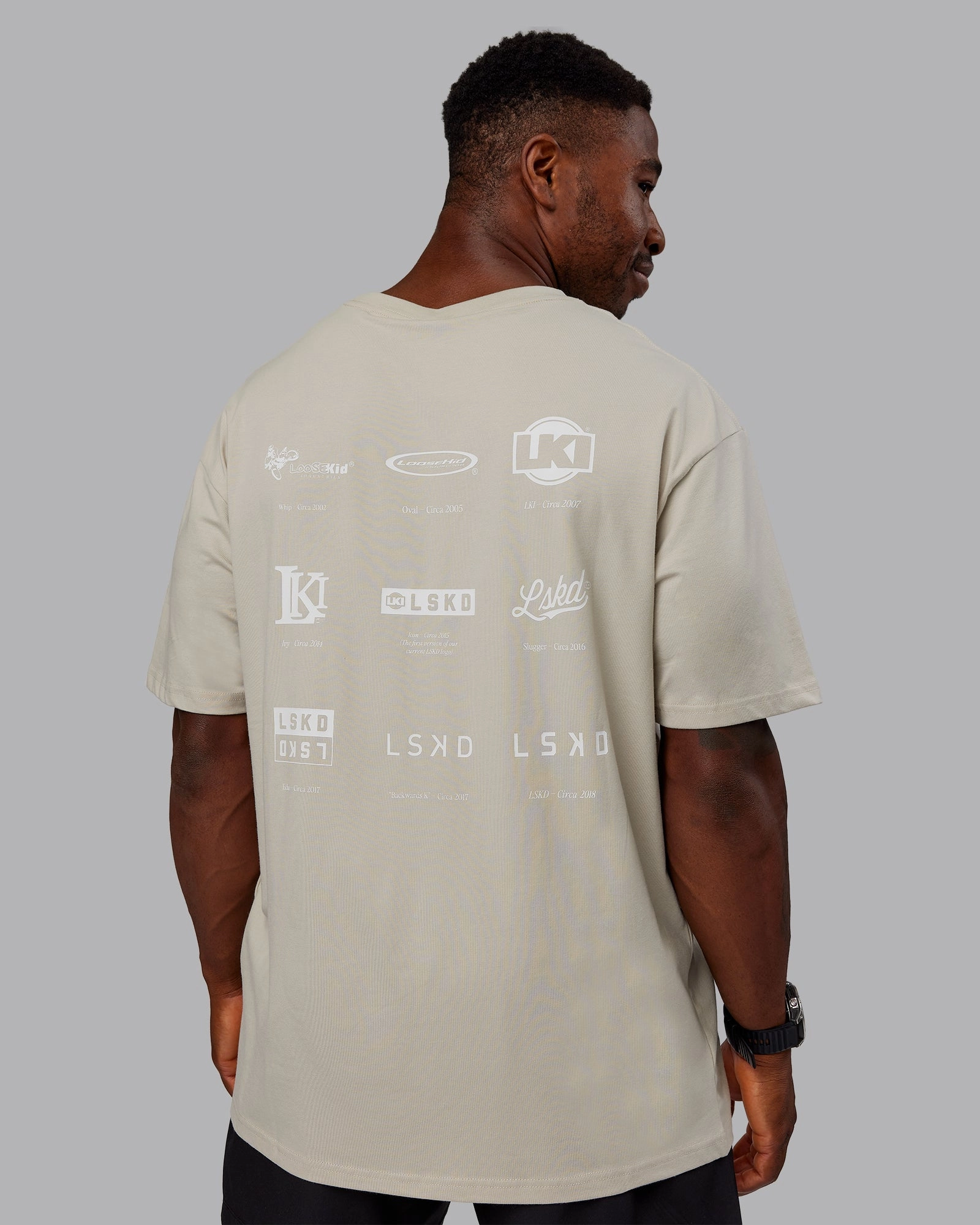 Timeline FLXCotton Oversized Tee - Shale Beige-White