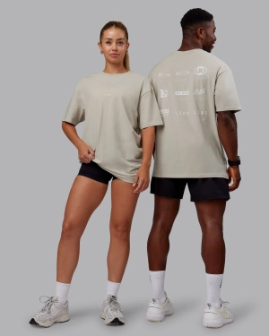 Timeline FLXCotton Oversized Tee - Shale Beige-White