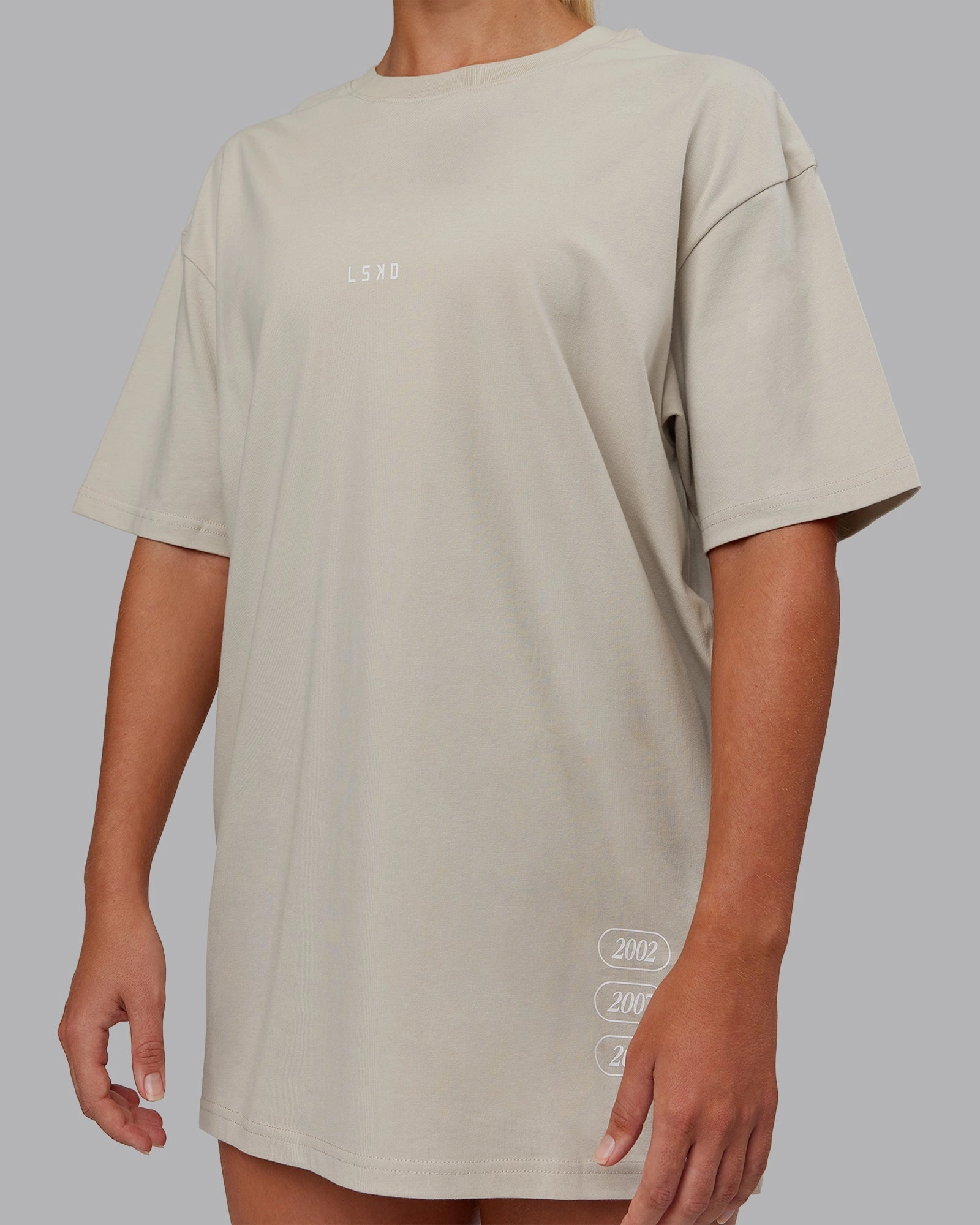 Timeline FLXCotton Oversized Tee - Shale Beige-White